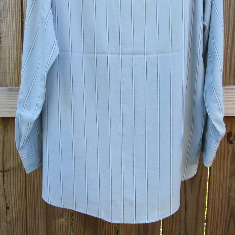 Christian Dior Men Button-up Dress shirt 16/32-33 Bluish Gray w/ White stripes - Picture 11 of 16